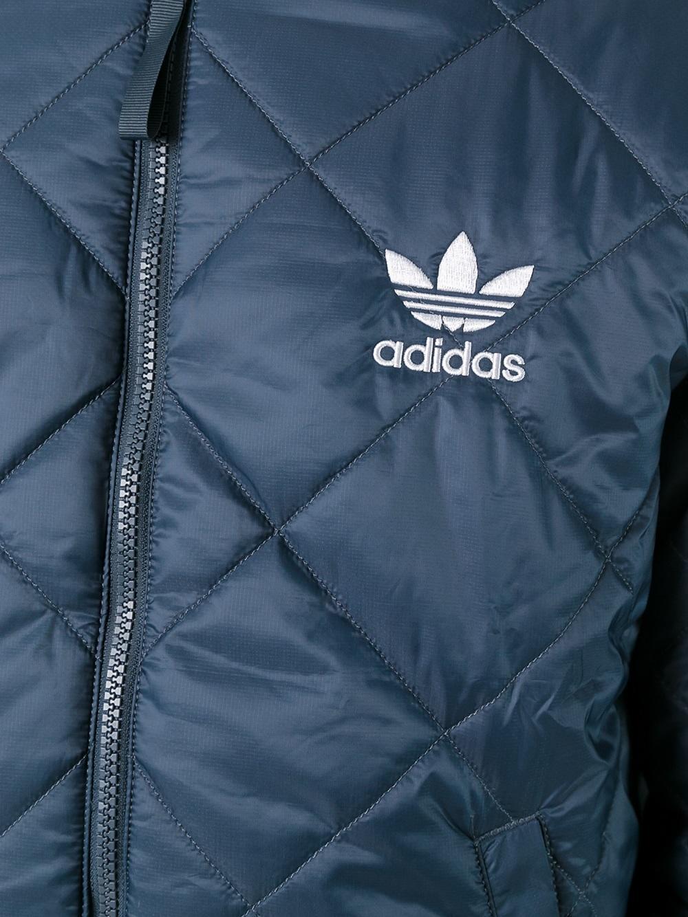 adidas Originals 'quilted Superstar' Bomber Jacket in Blue Men | Lyst