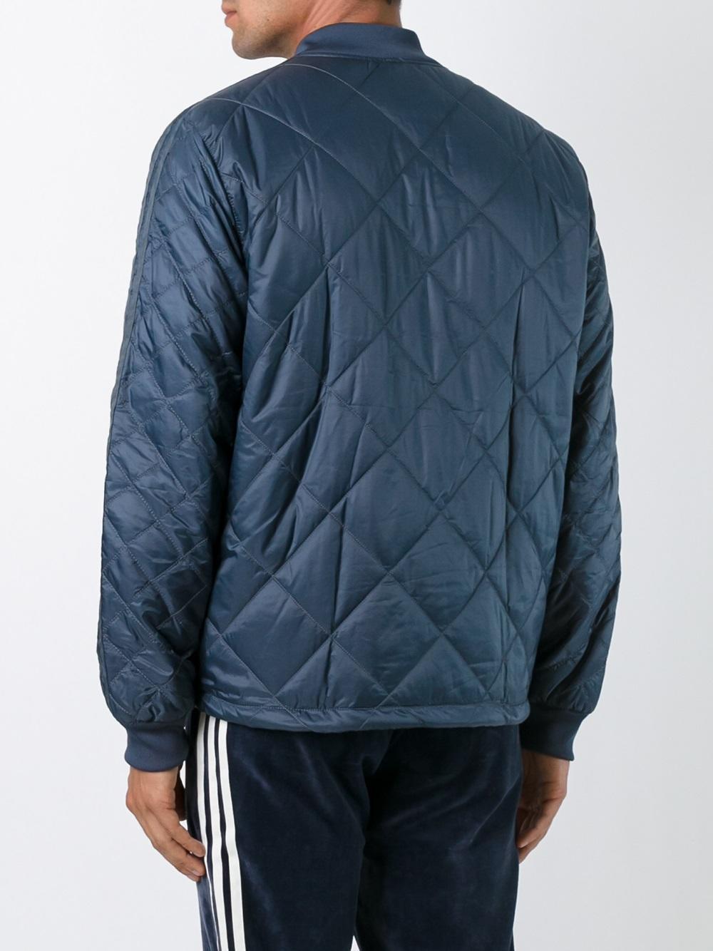 adidas Originals 'quilted Superstar' Bomber Jacket in Blue Men | Lyst