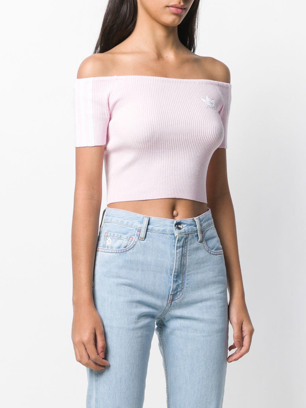 adidas off the shoulder shirt