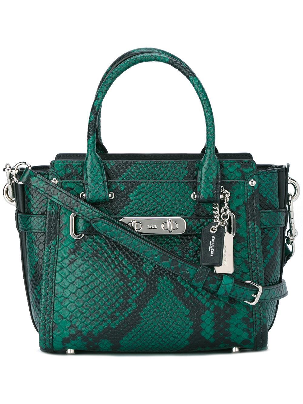 COACH - Snakeskin Effect Tote - Women - Leather - One Size in Green | Lyst