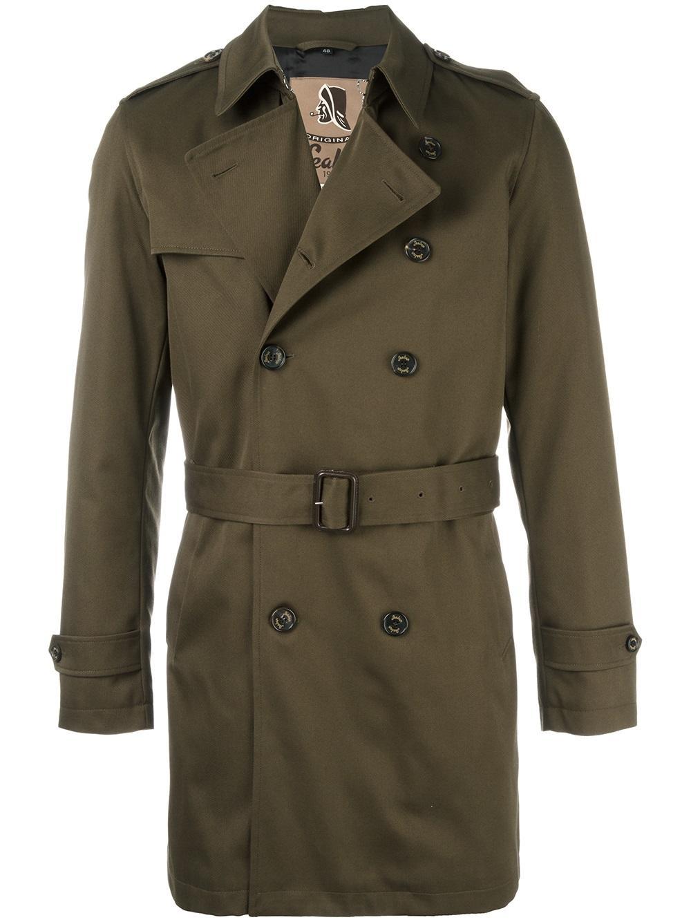 Sealup Classic Mid Trenchcoat in Green for Men - Lyst
