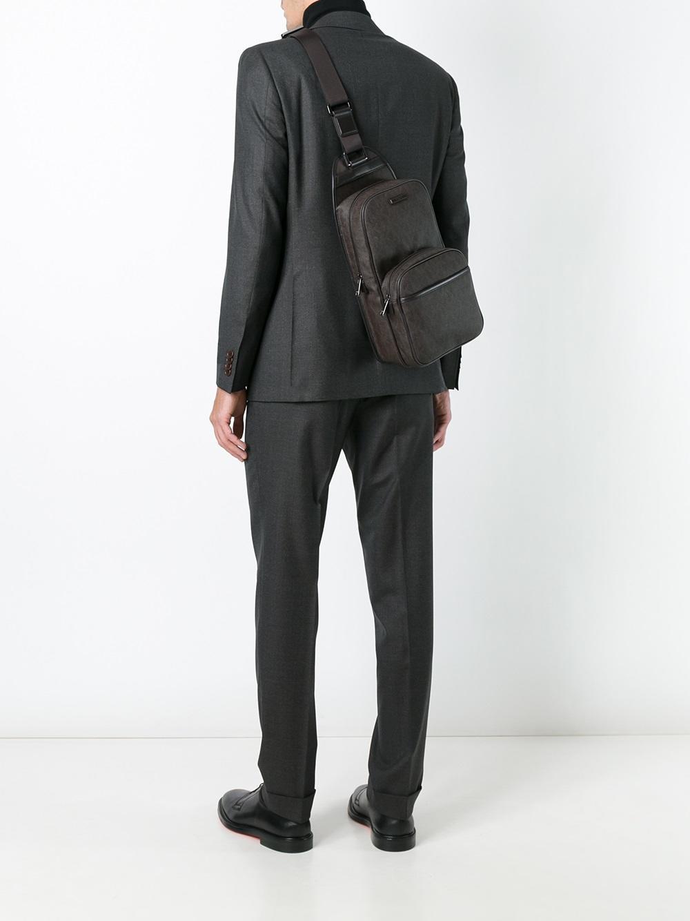 Michael Kors Cotton 'jet Set Logo Sling' Backpack in Brown for Men - Lyst