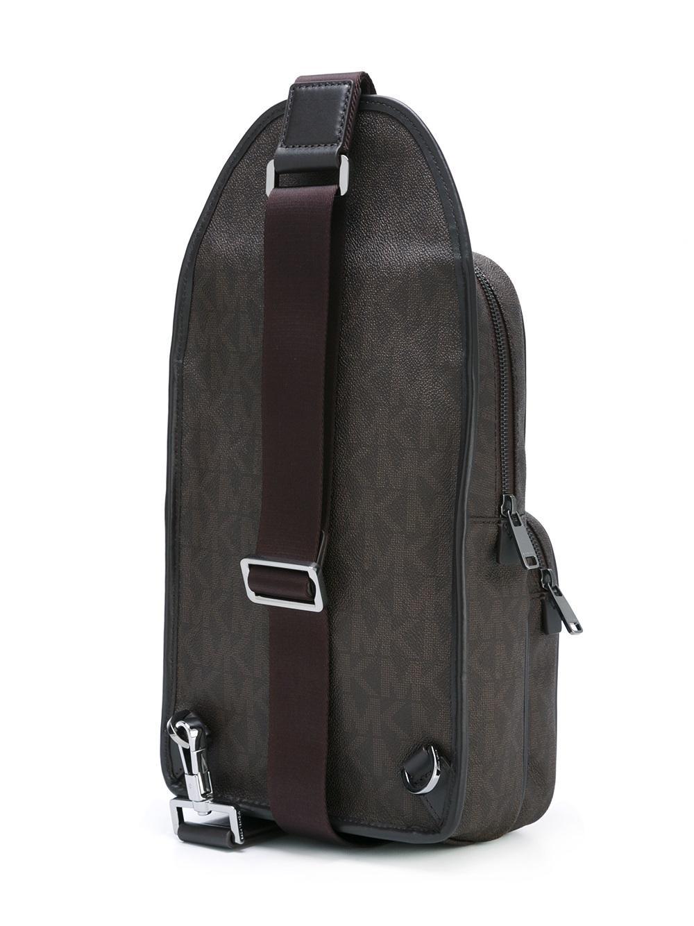 Michael Kors Cotton 'jet Set Logo Sling' Backpack in Brown ...