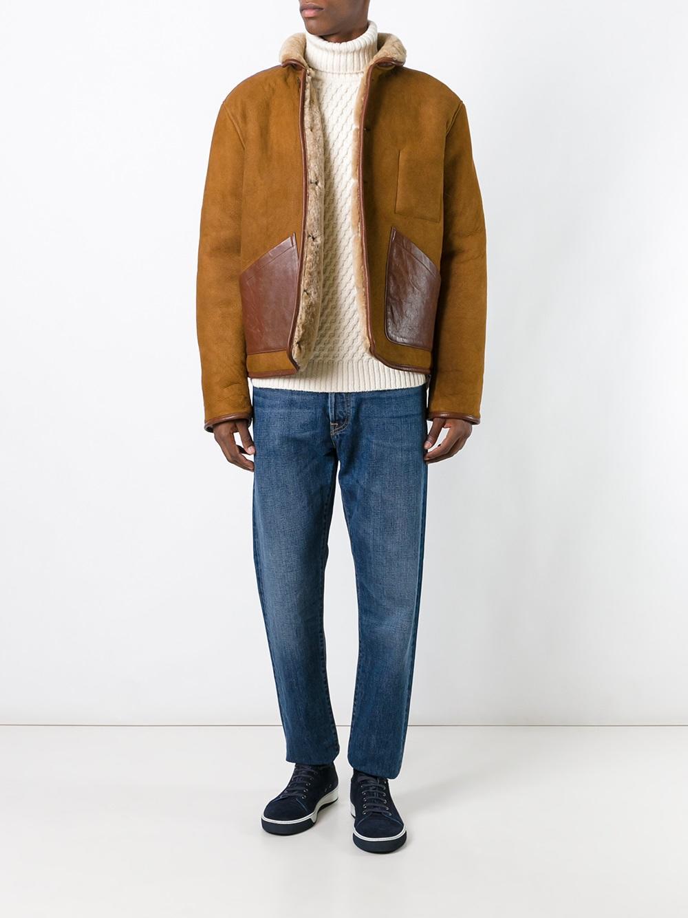 YMC Shearling Jacket in Brown for Men 