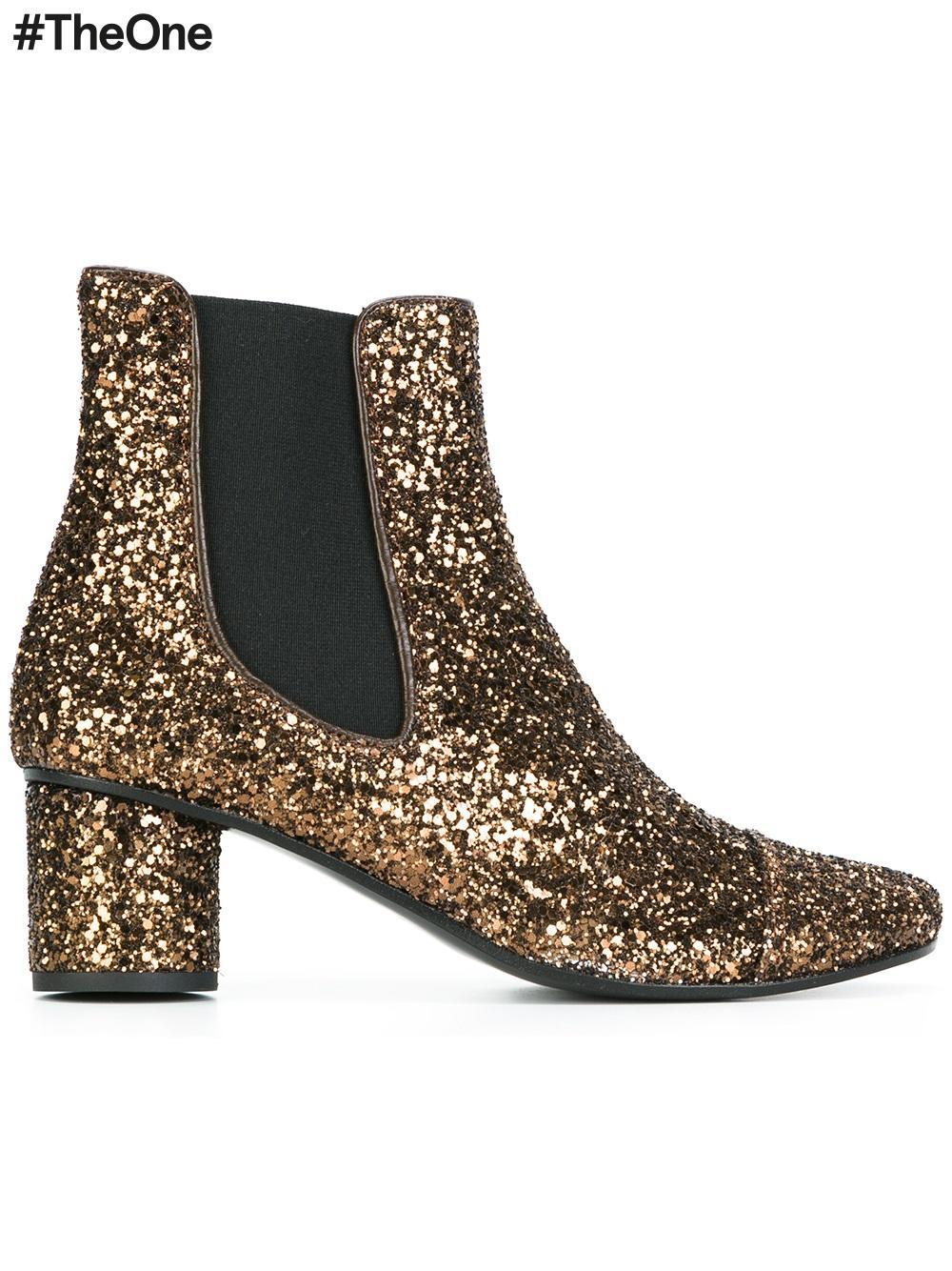 Stine Goya Leather 'anita' Glitter Boots in Brown | Lyst
