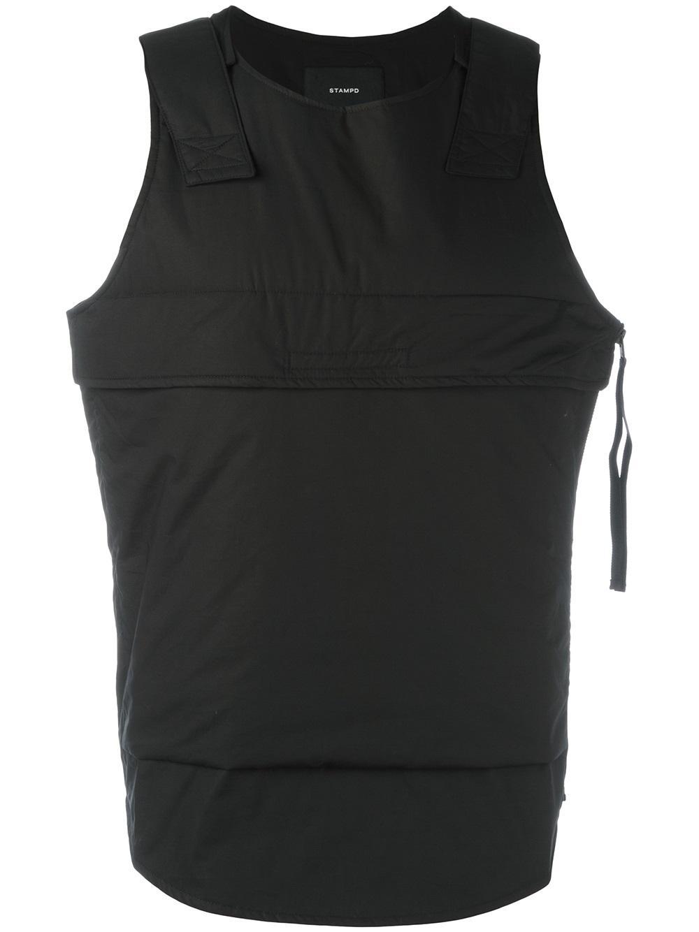 Stampd Cotton Tech Vest in Black for Men Lyst