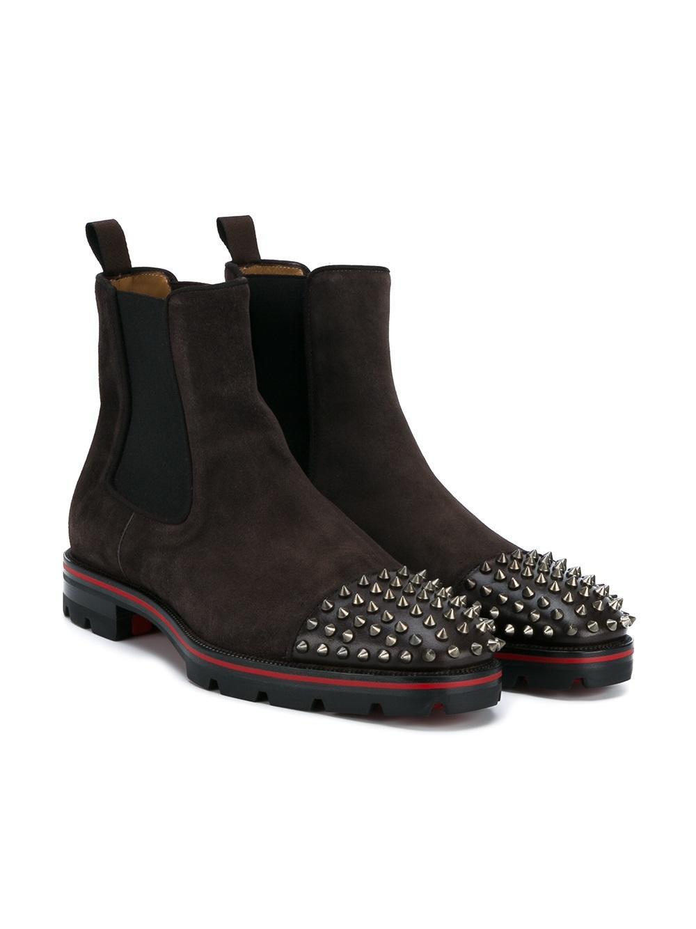 Christian Louboutin Suede &#39;melon Flat&#39; Boots in Brown for Men - Lyst