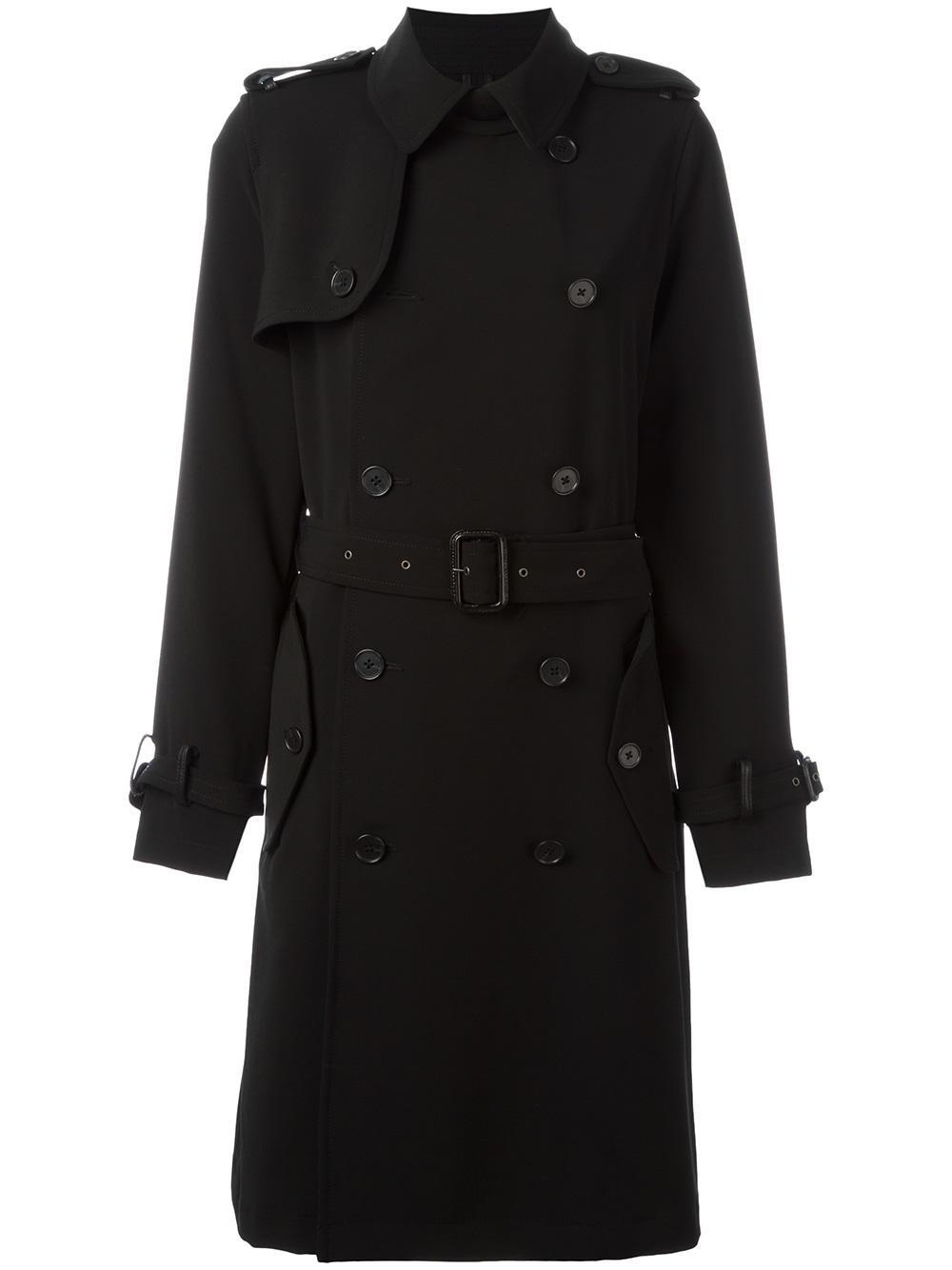 Polo Ralph Lauren Synthetic Trench Coat Overcoat Women in Black - Lyst