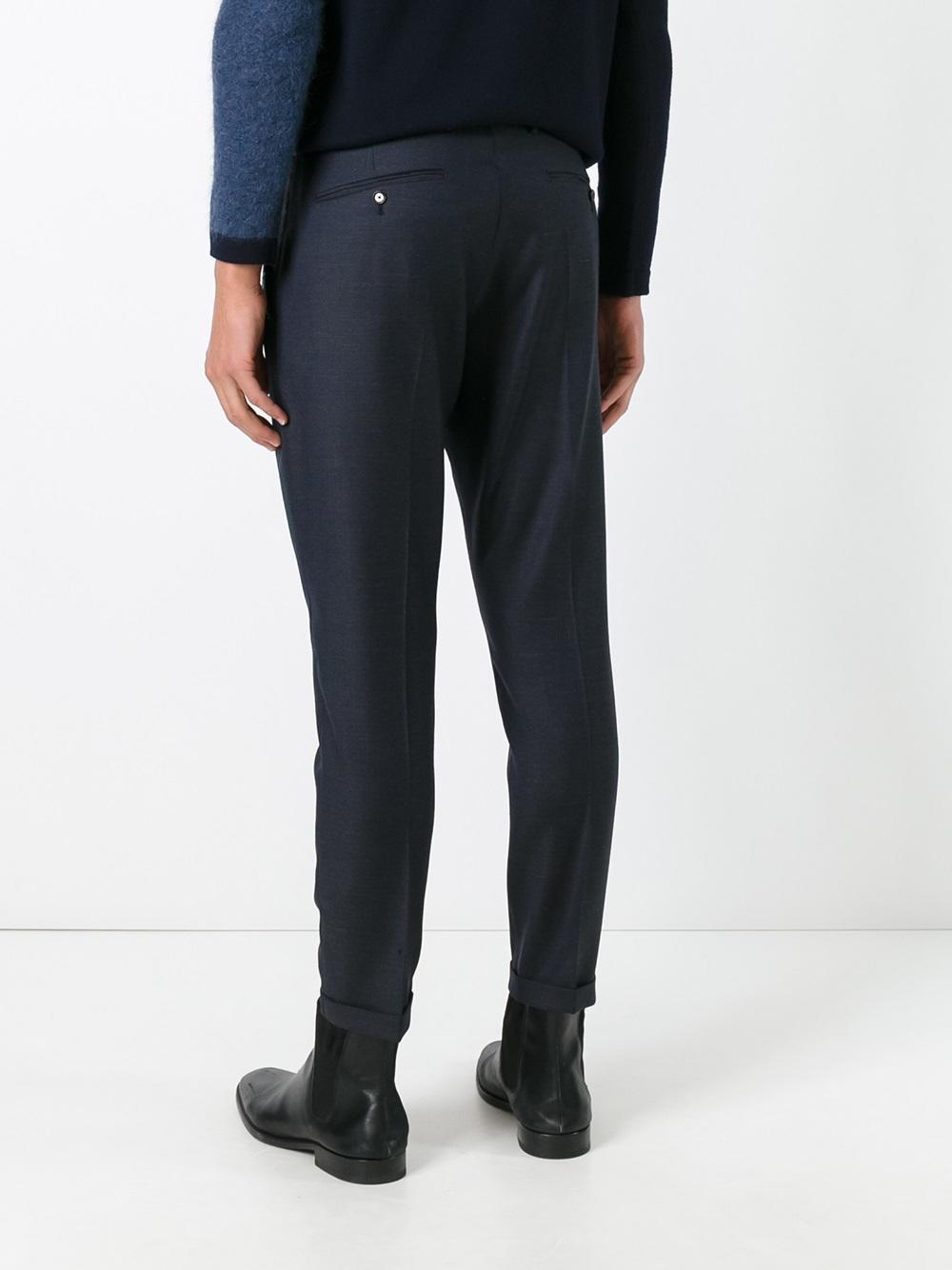 PT01 Wool 'assay' Carrot Fit Trousers in Blue for Men - Lyst
