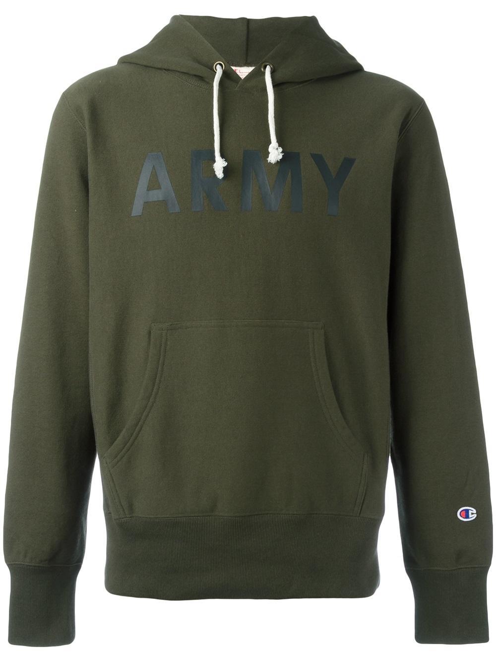 Champion Cotton Army Hoodie in Green for Men - Lyst
