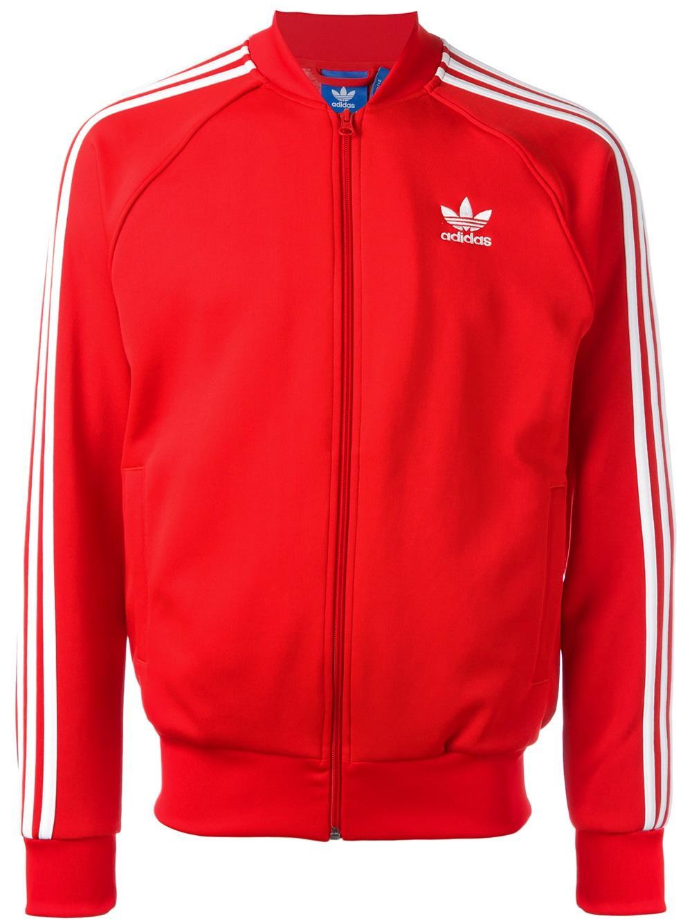 adidas Originals Firebird Tricot Track Jacket in Red for Men | Lyst