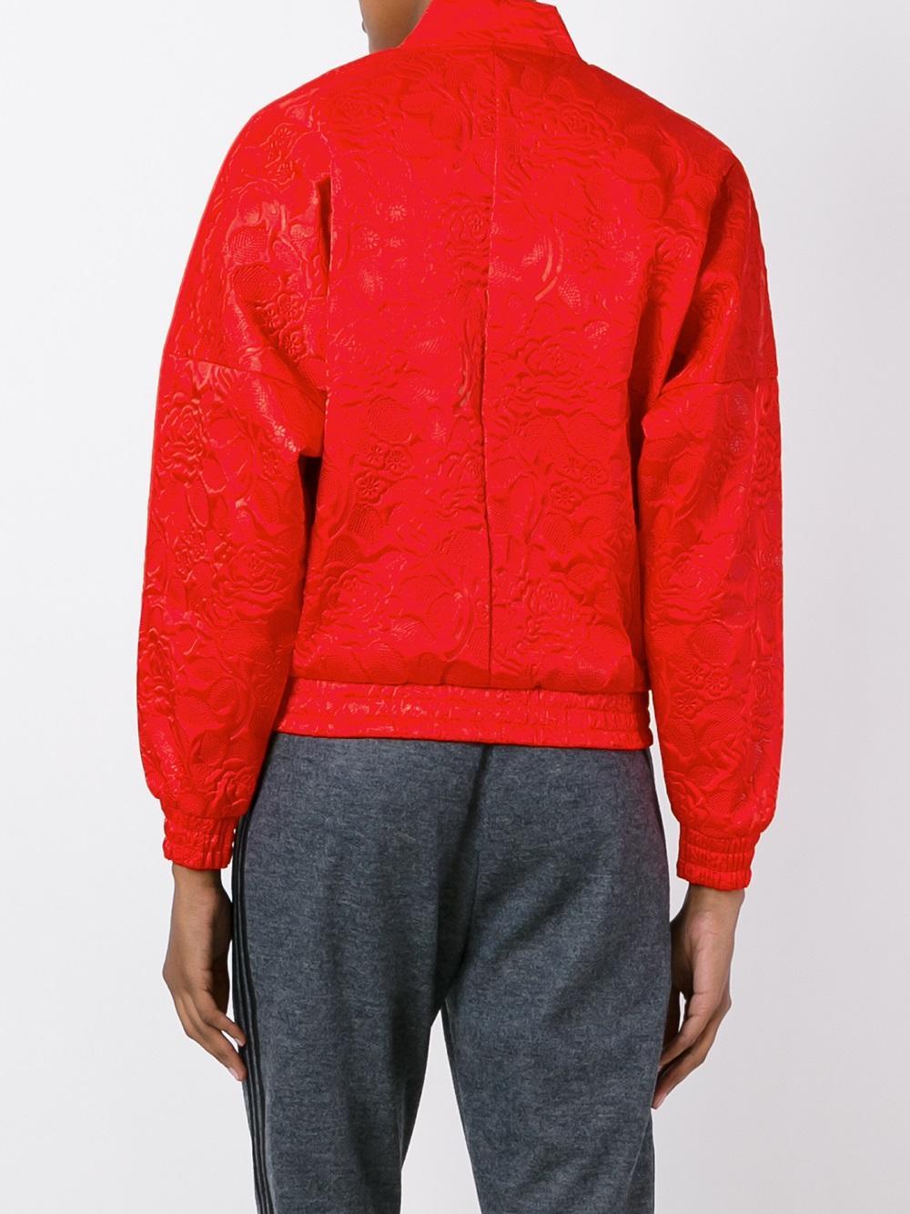 adidas Originals Floral Print Bomber Jacket in Red for Men Lyst