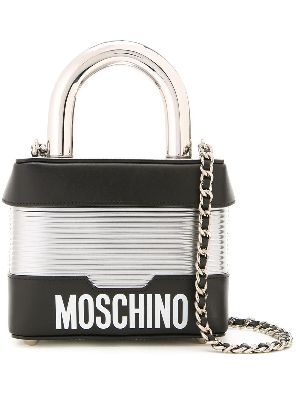 Moschino Leather Padlock Shoulder Bag 
