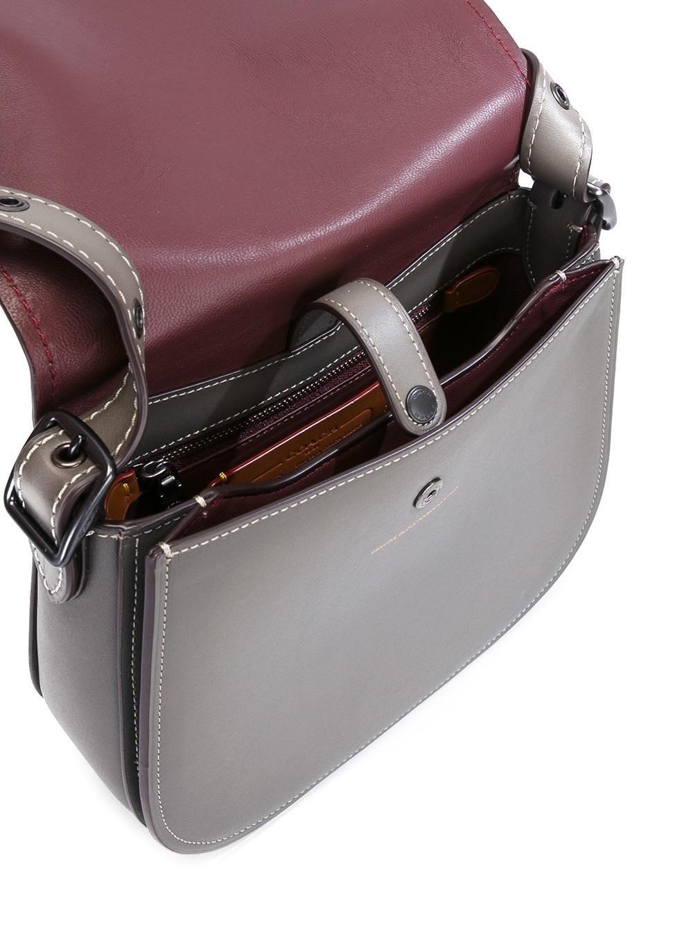 COACH Saddle 23 Leather CrossBody Bag in Grey (Gray) Lyst