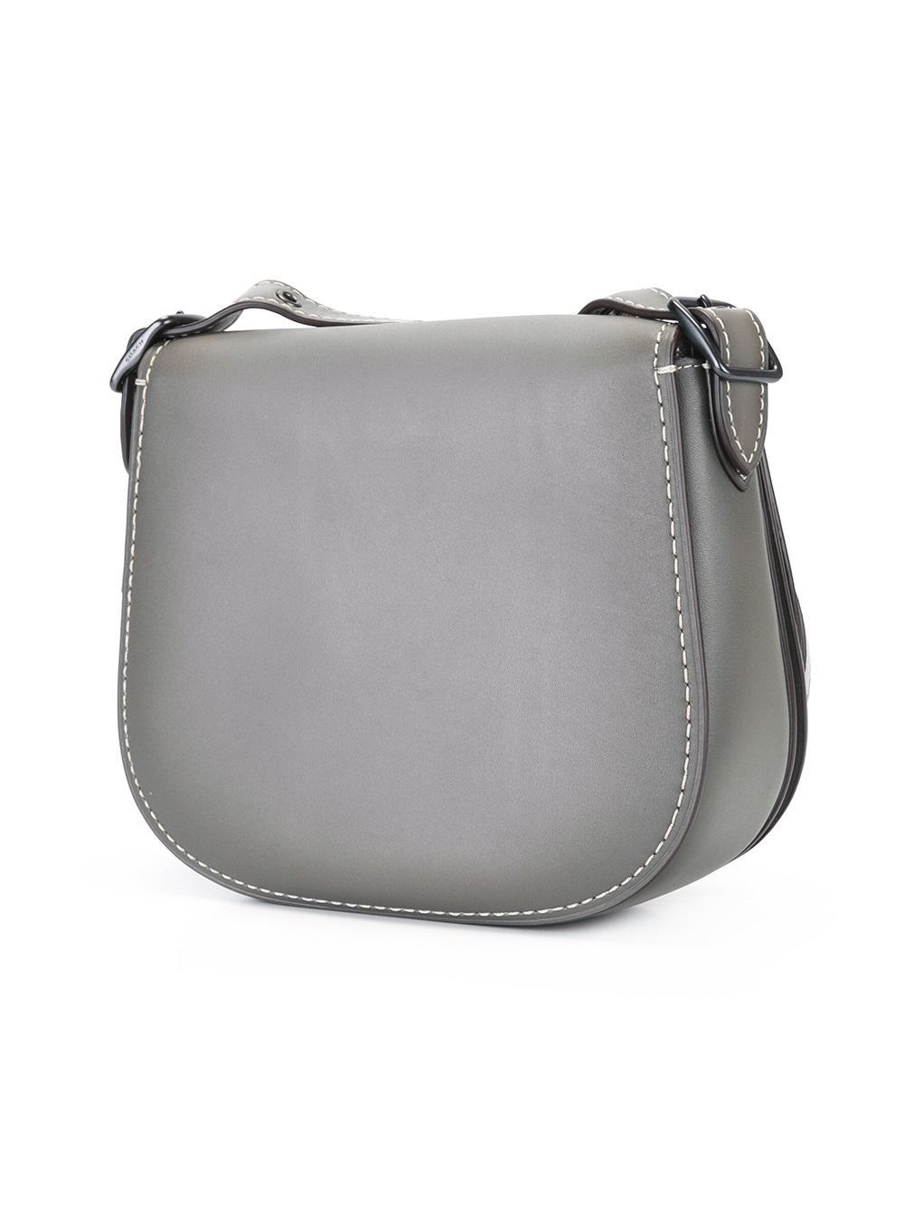 COACH Saddle 23 Leather CrossBody Bag in Grey (Gray) Lyst
