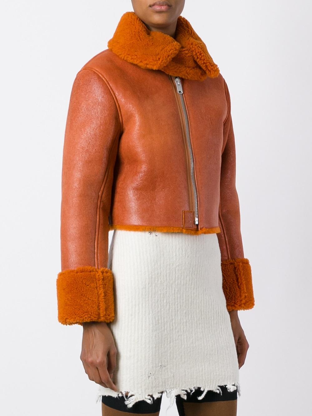 Yeezy Leather Season 3 Cropped Shearling Flight Coat | Lyst