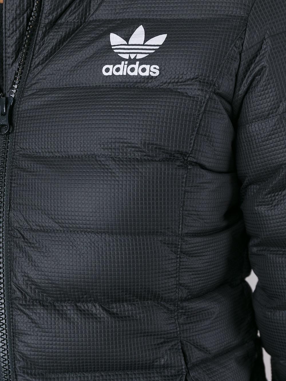 adidas Originals Synthetic Slim Fit Padded Jacket in Black - Lyst