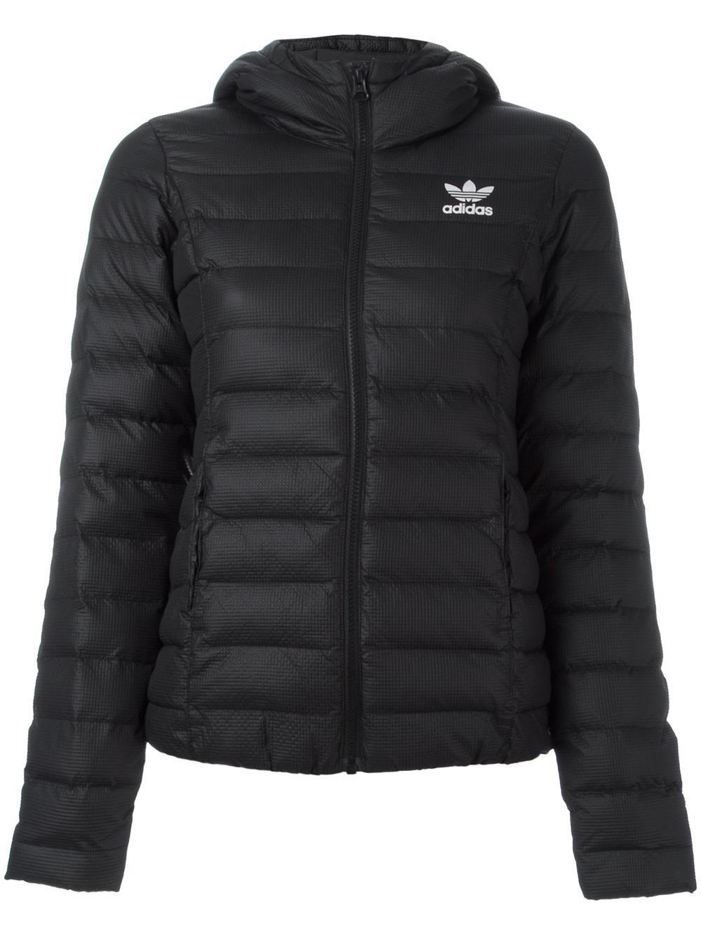 adidas Originals Synthetic Slim Fit Padded Jacket in Black - Lyst