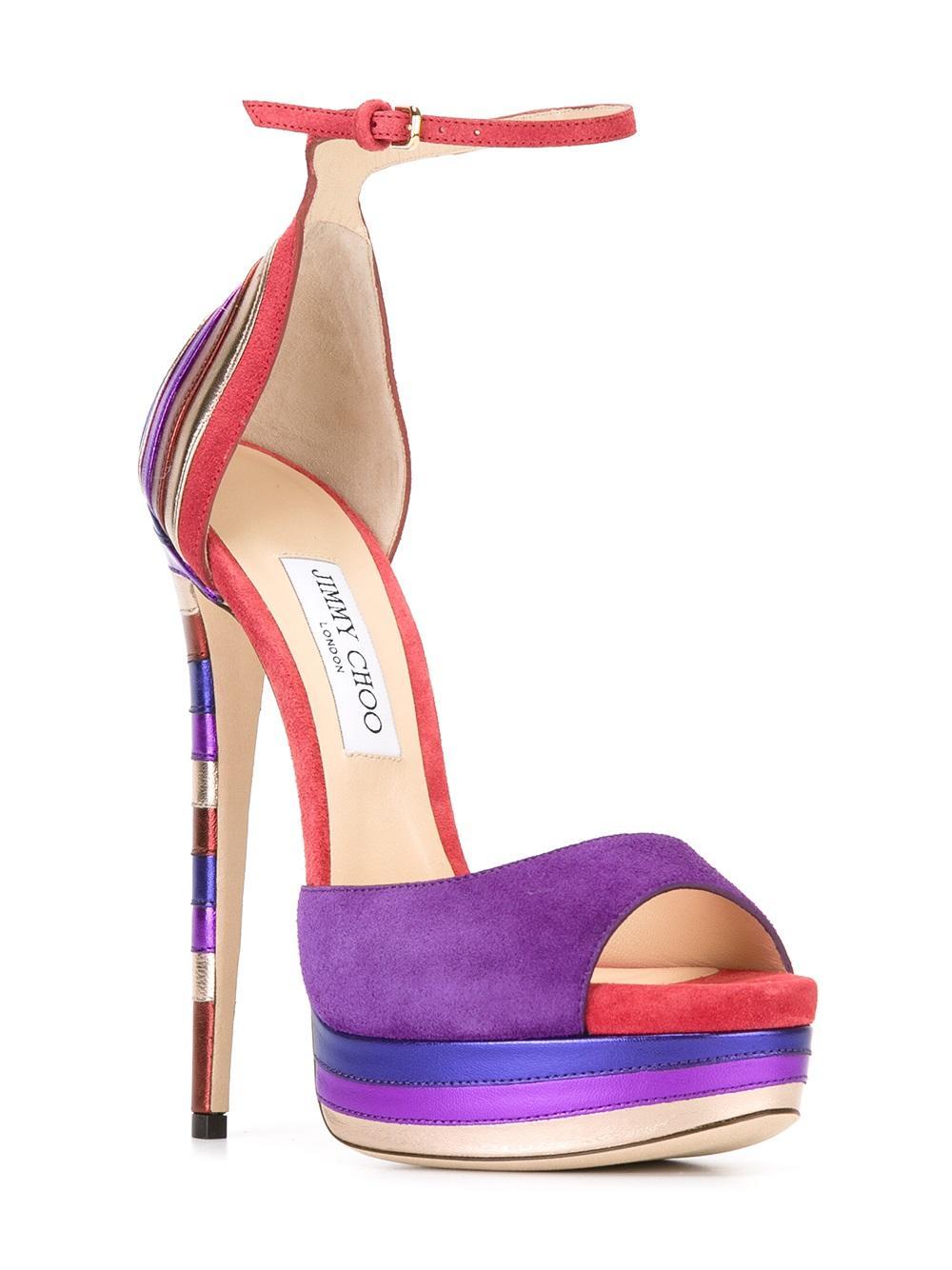 Jimmy Choo Suede Max 150 Sandals in Metallic | Lyst
