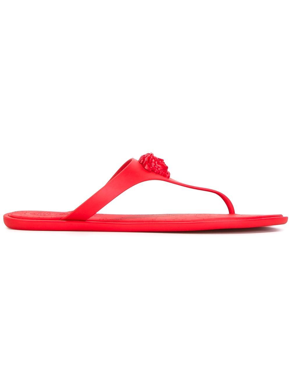 versace red flip flops