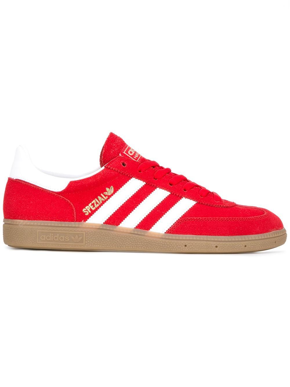 adidas Originals Leather 'handball Spezial' Sneakers in Red for Men - Lyst