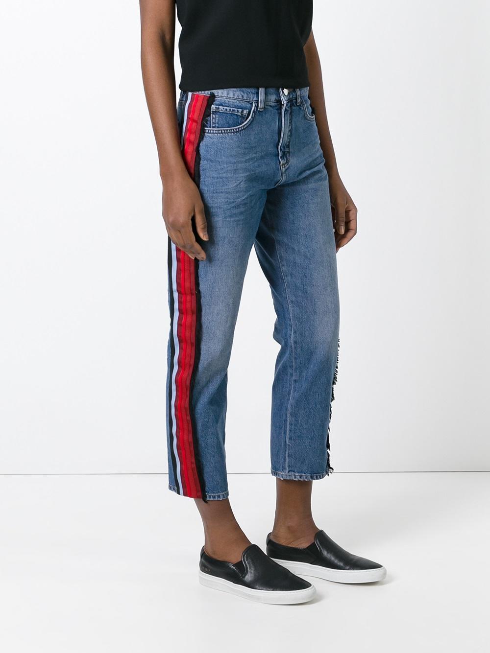 Victoria, Victoria Beckham Denim Side Stripe Jeans in Blue - Lyst