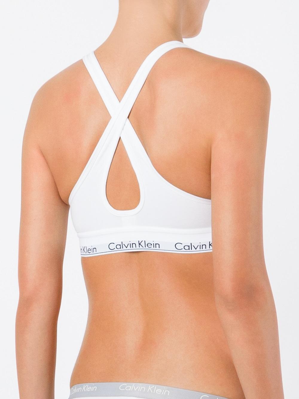 Lyst Calvin Klein Criss Cross Back Bra in White