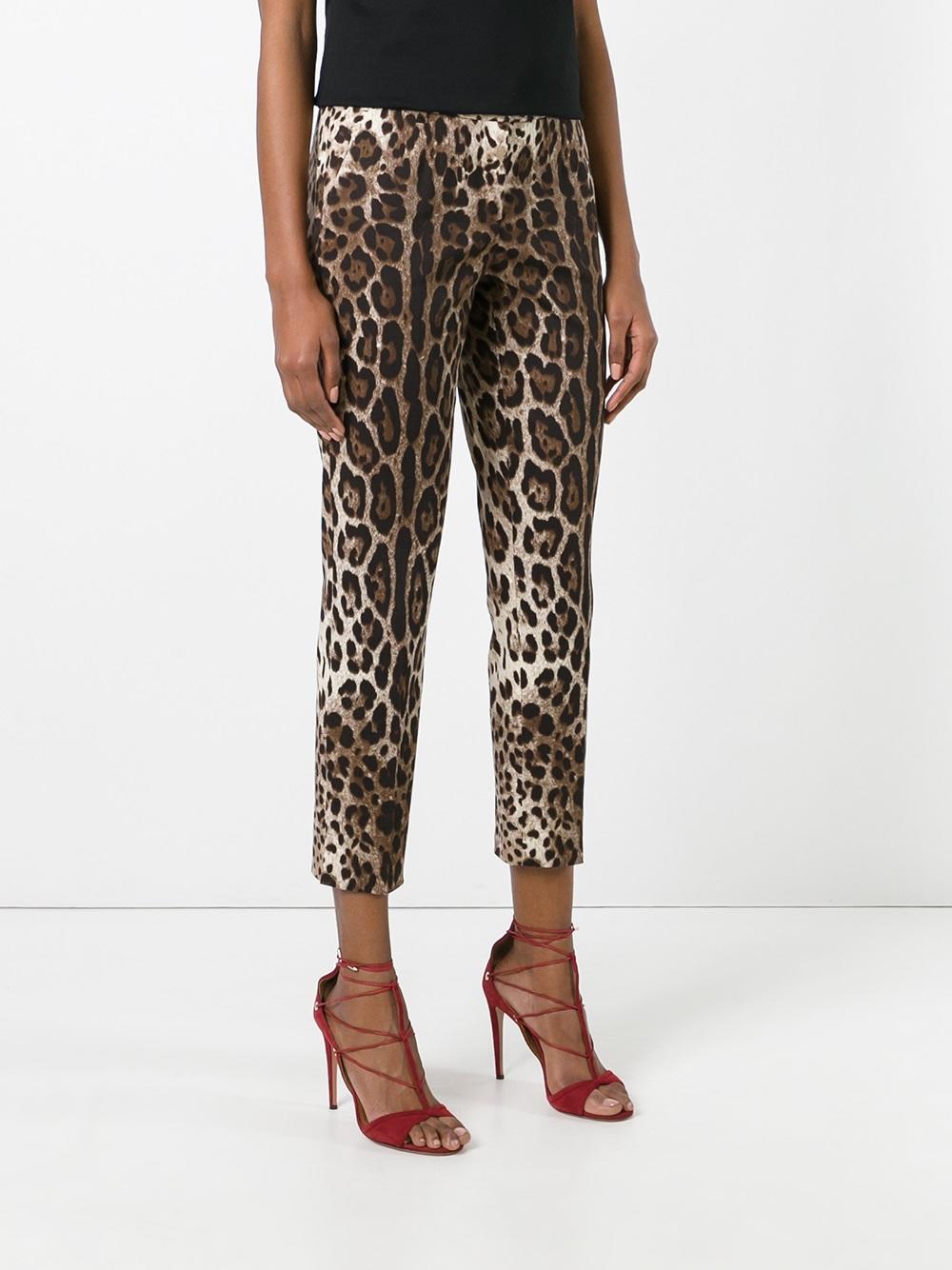 leopard wide leg trousers