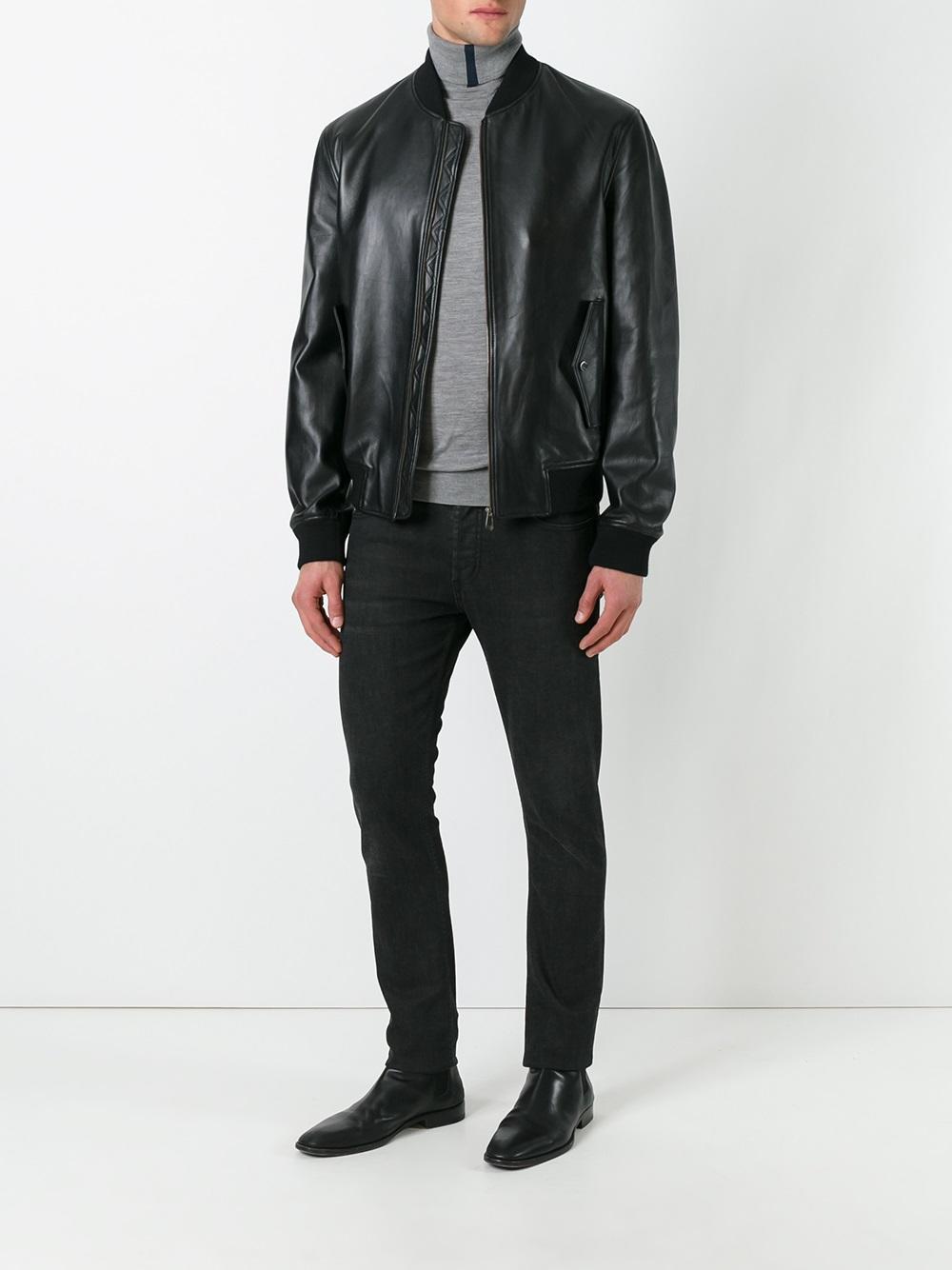 versace leather bomber jacket