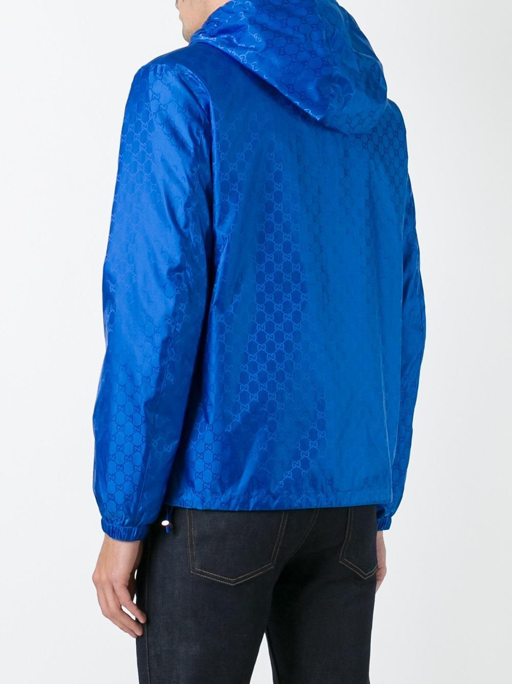 Gucci Gg Supreme Windbreaker in Blue for Men | Lyst