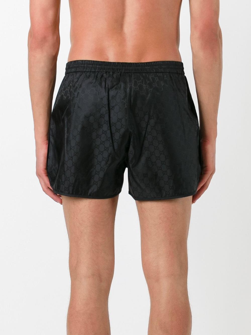 Gucci Synthetic Gg Swim Shorts in Black for Men - Lyst