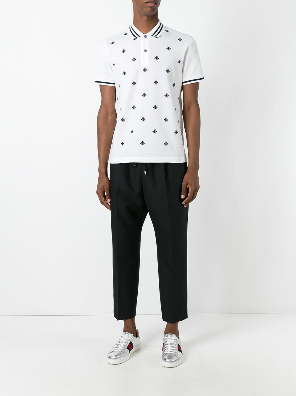 gucci bee polo white