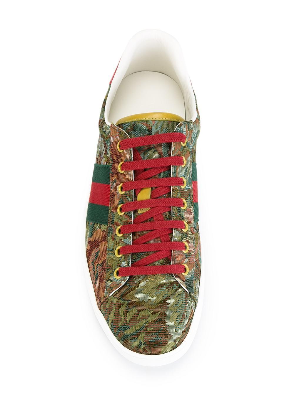gucci ace floral mens