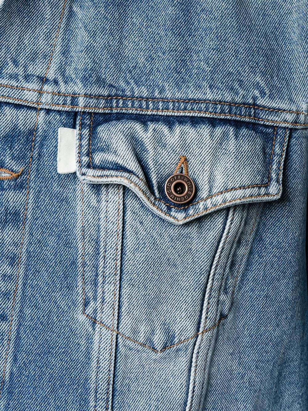 off white denim jacket spray paint