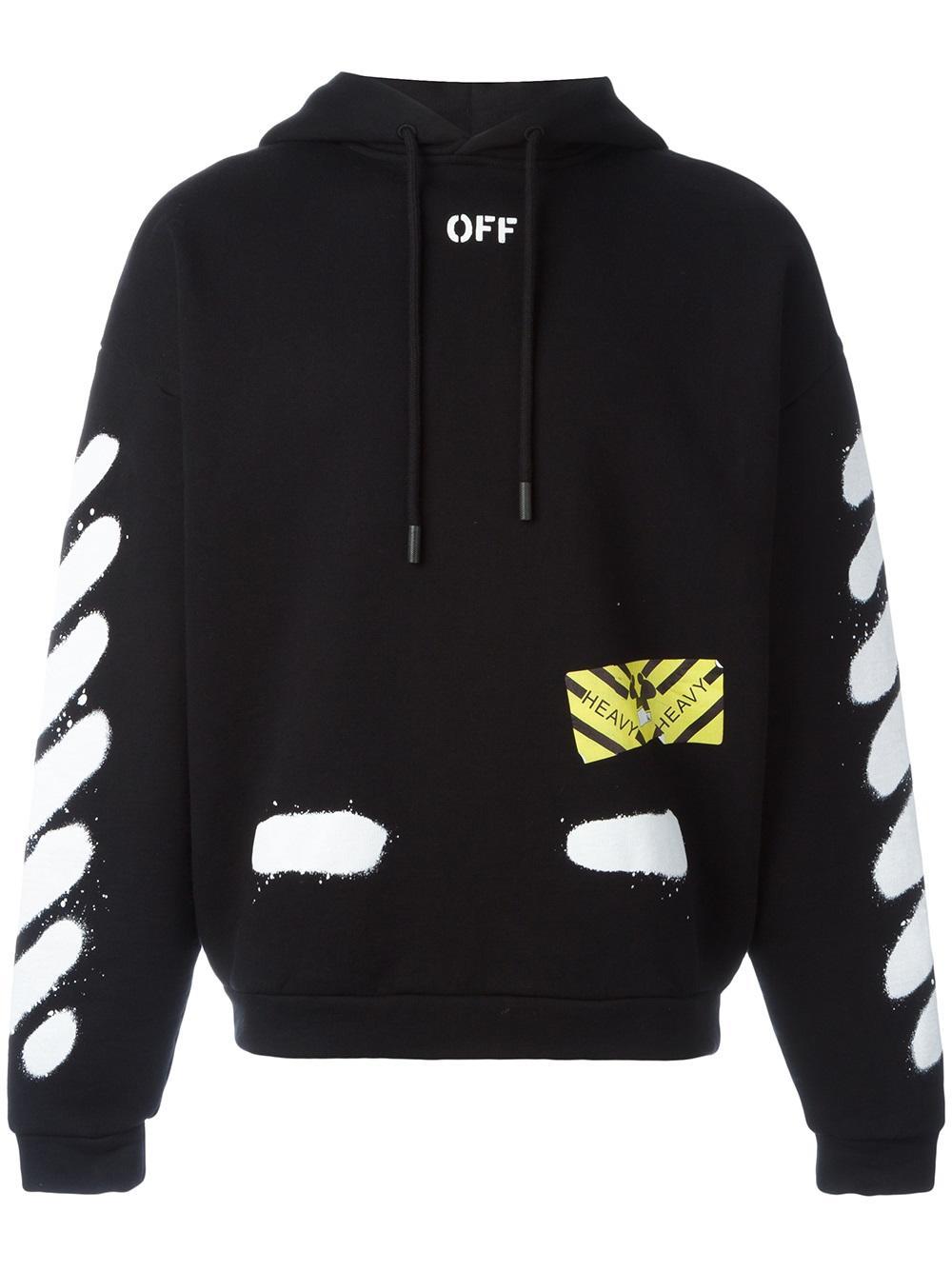 Off-White c/o Virgil Abloh Cotton 'diag Spray' Hoodie in Black for Men Lyst