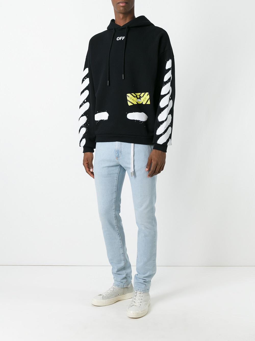 Off-White c/o Virgil Abloh Cotton 'diag Spray' Hoodie in Black for Men Lyst