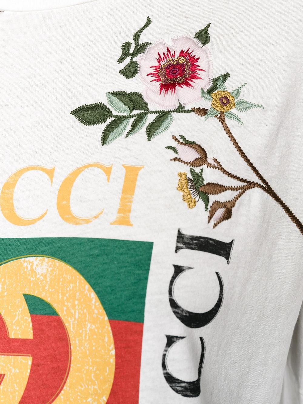 gucci t shirt flower embroidery