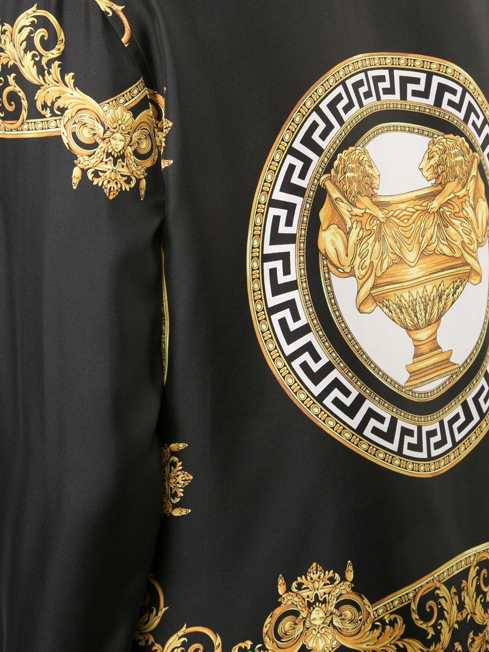 Versace Silk La Coupe Des Dieux Shirt in Black for Men - Lyst
