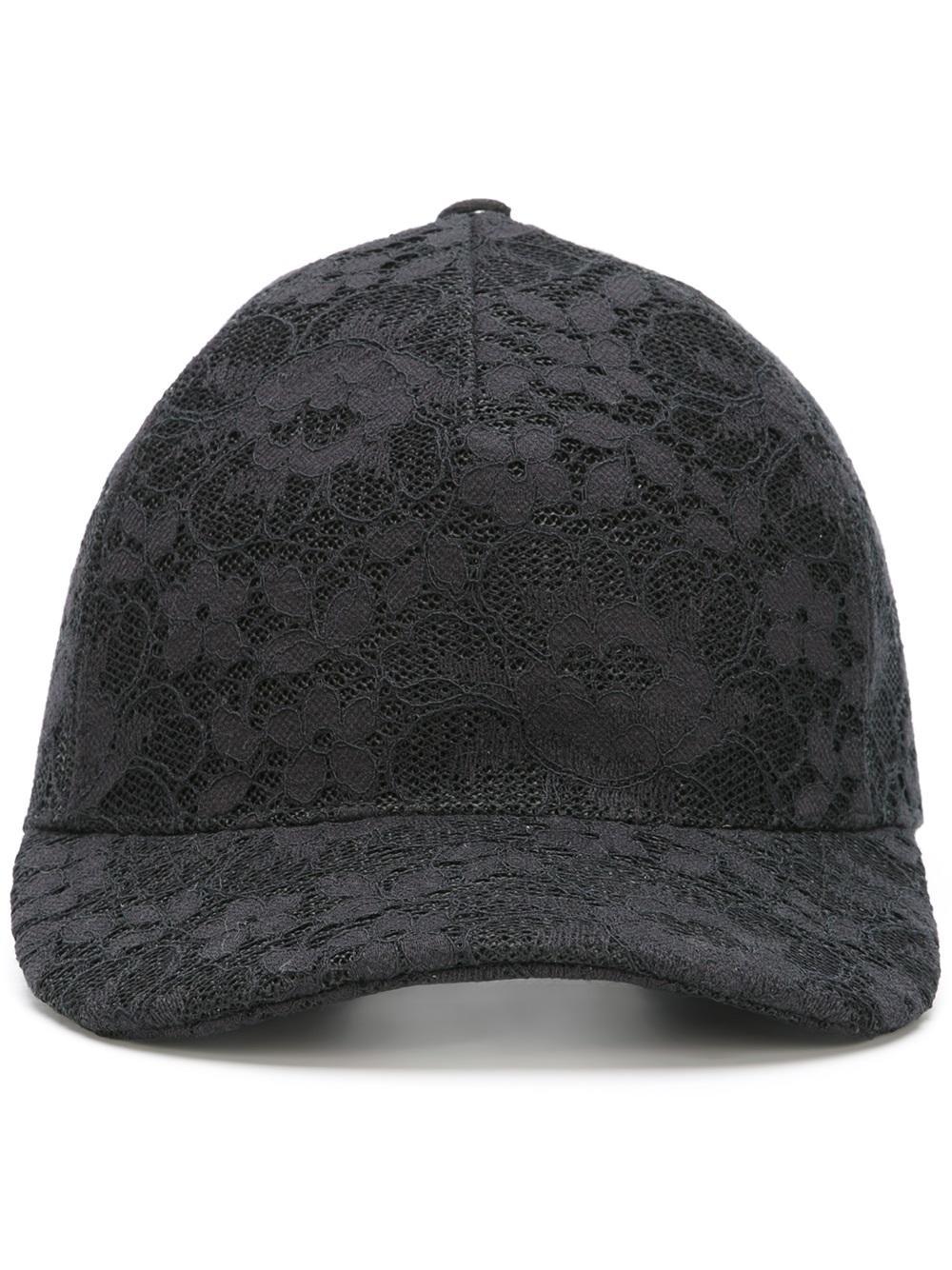 Gucci Lace Baseball Hat in Black for 