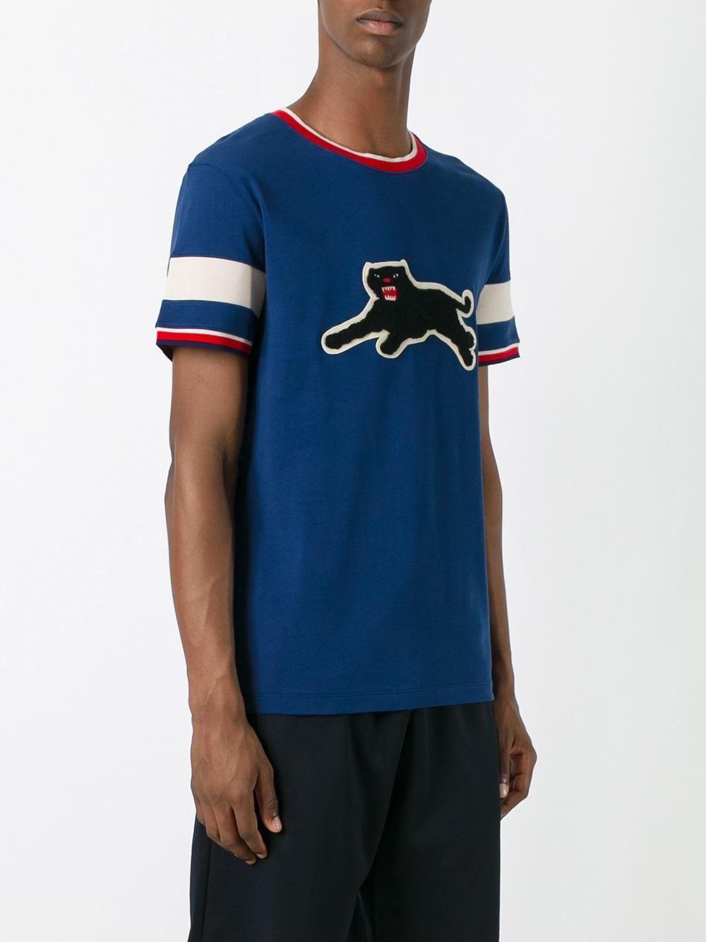 Gucci Panther T-shirt in Blue for Men | Lyst