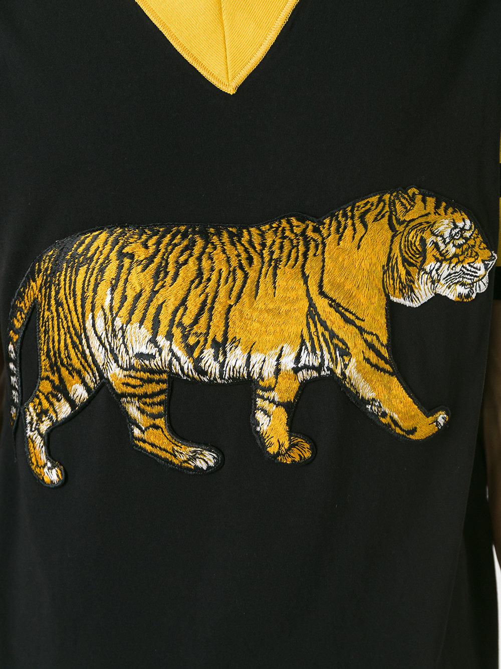 Gucci Embroidered Tiger T-shirt in Black for Men | Lyst