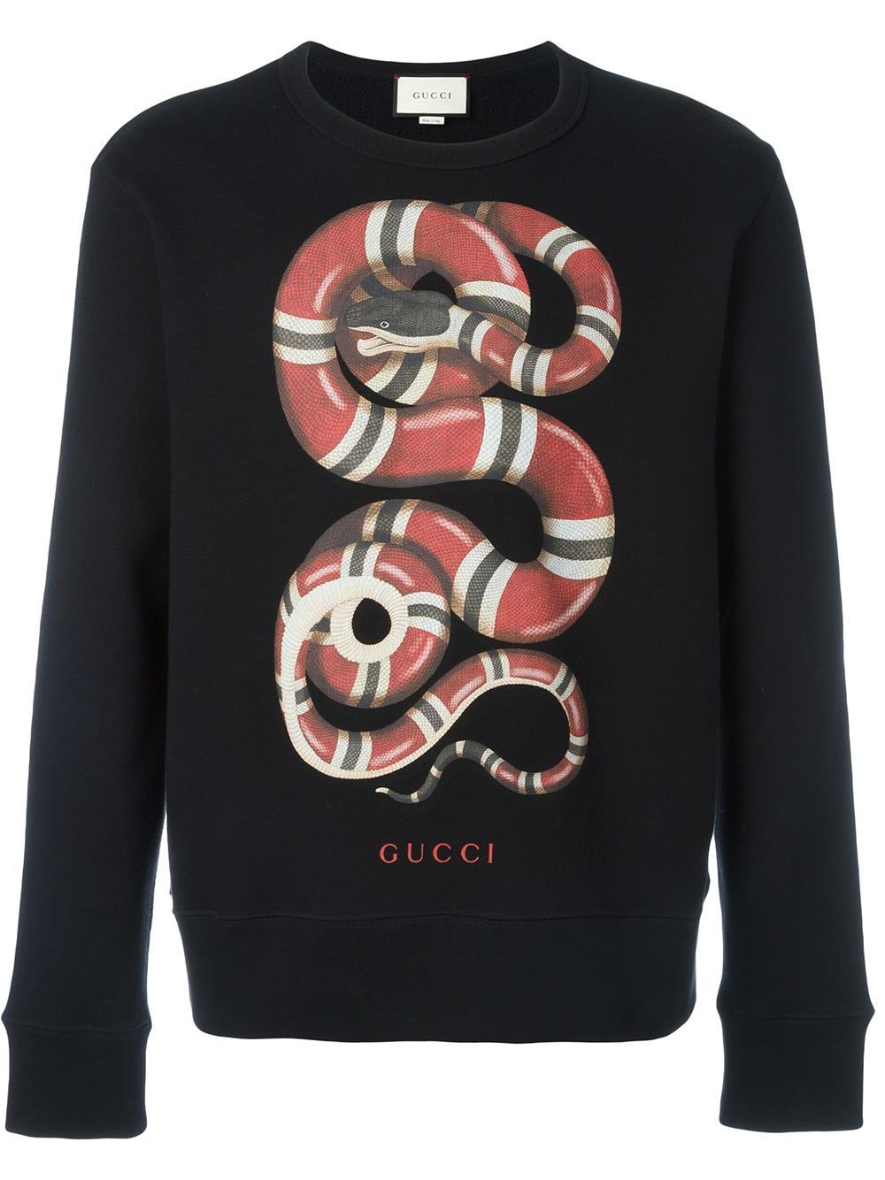 Gucci - Snake Print Sweatshirt - Men - Cotton - Xl in Black for Men | Lyst