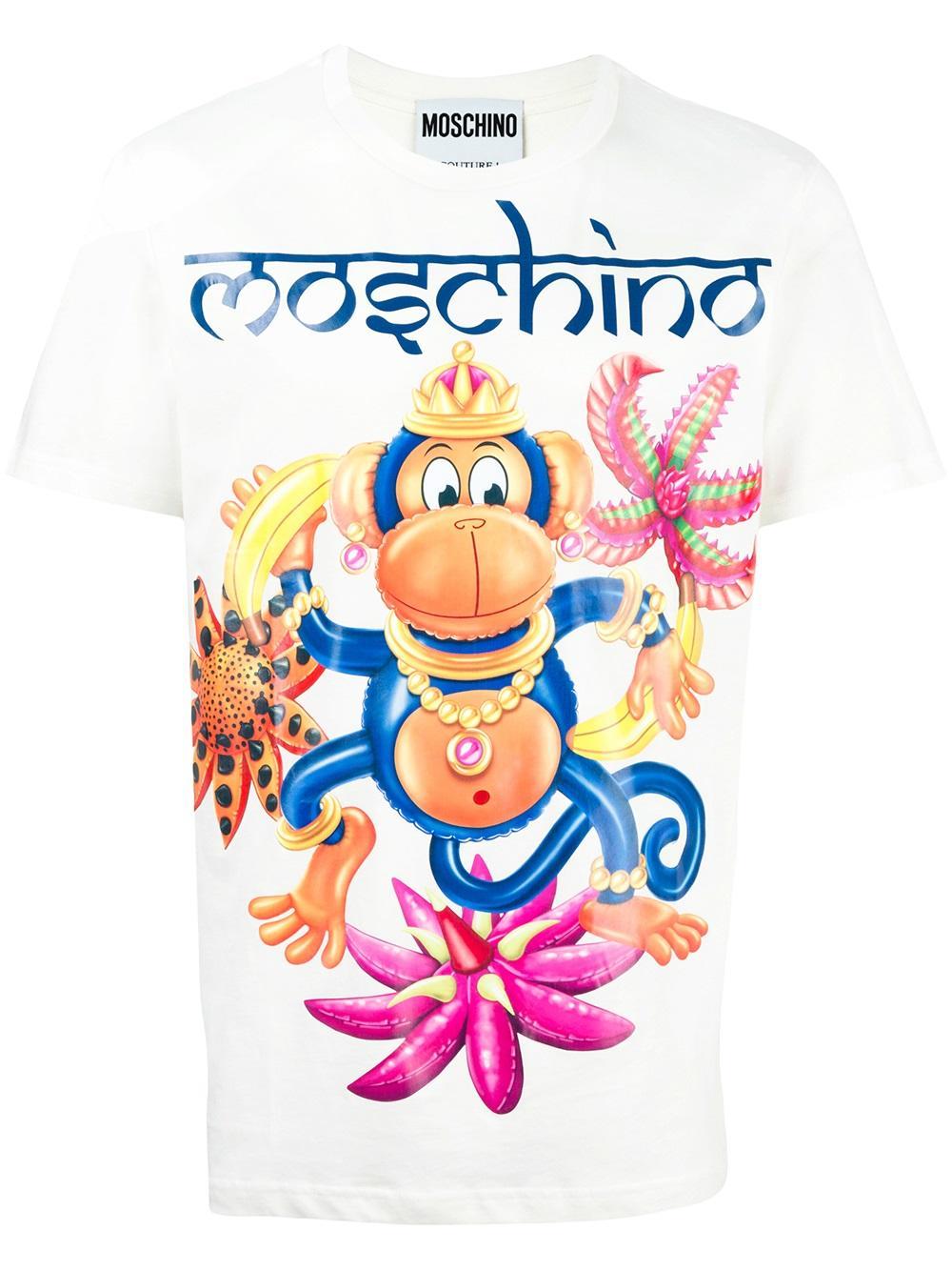 Moschino Cotton Monkey Print T-shirt in 
