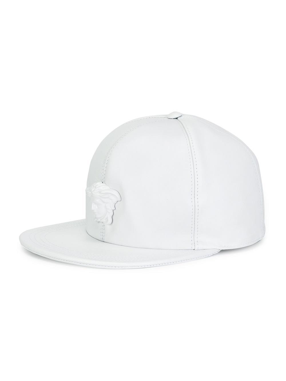 Versace Leather Medusa Baseball Cap in White for Men Lyst