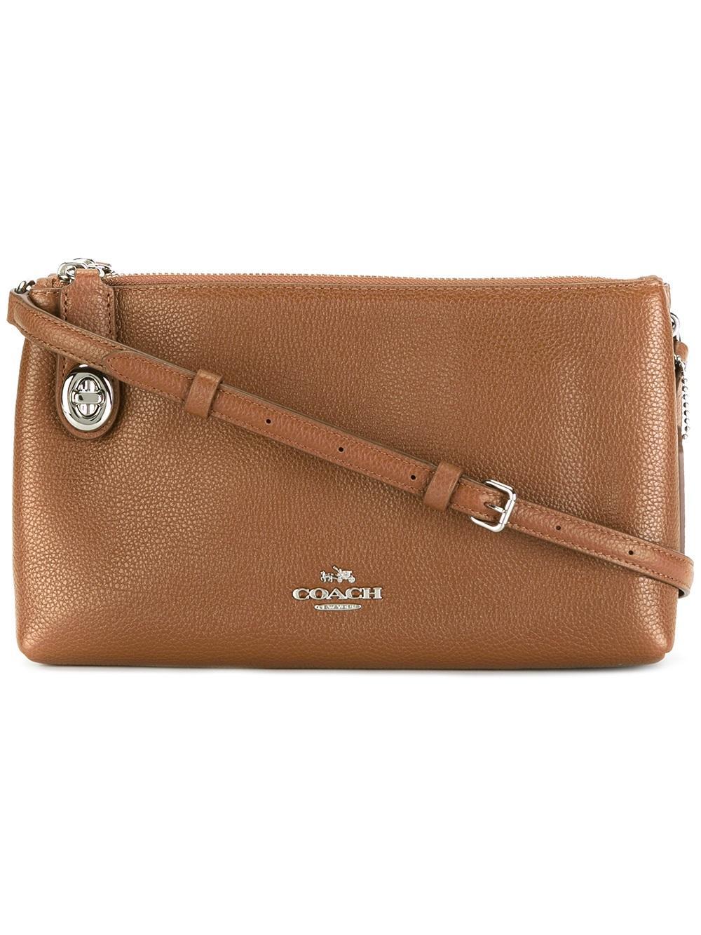 COACH Leather Crossbody Bag in Brown - Lyst