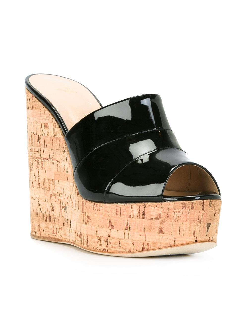 cork wedge mules