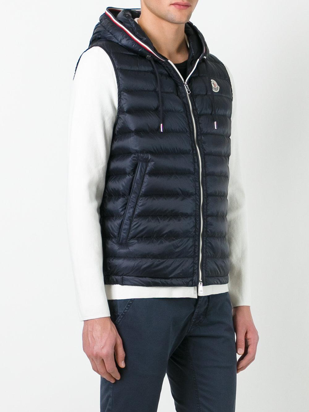 Moncler Synthetic Cyriaque Padded Gilet in Blue for Men - Lyst