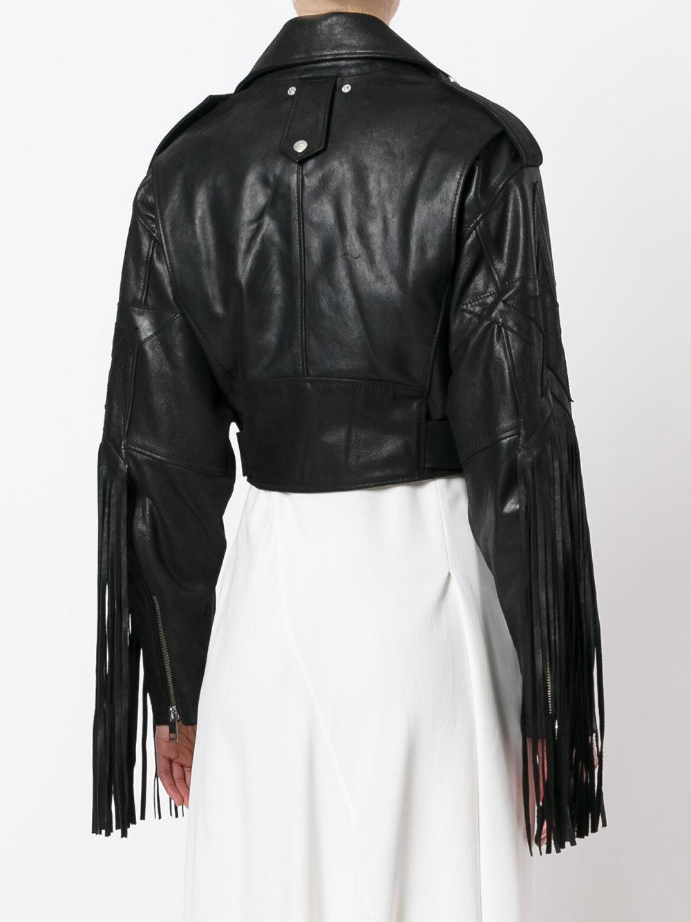 leather fringe biker jacket