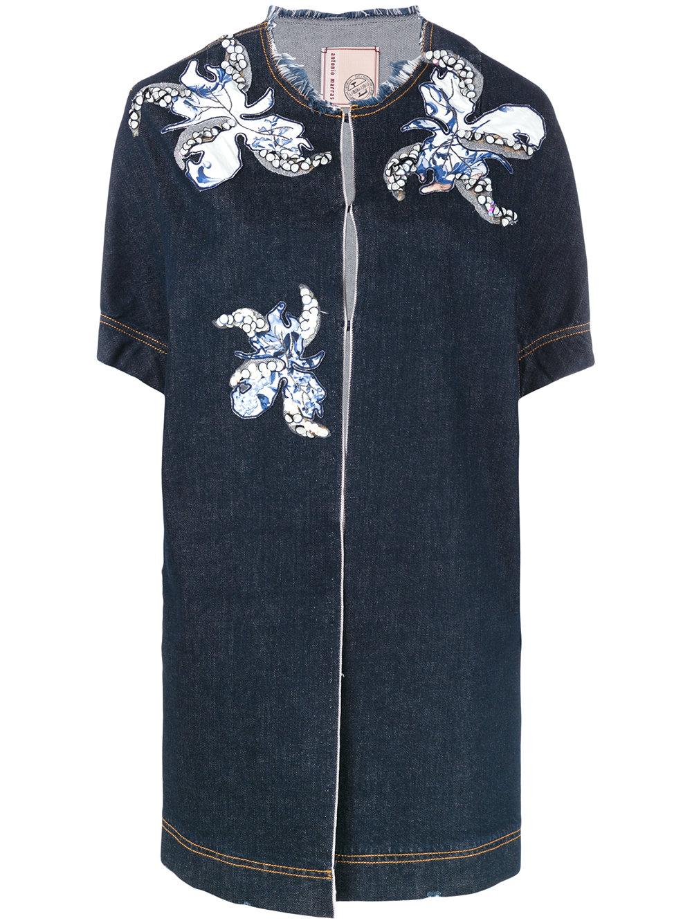 antonio marras floral motif patches denim jacket in blue lyst antonio marras floral motif patches denim jacket in blue lyst