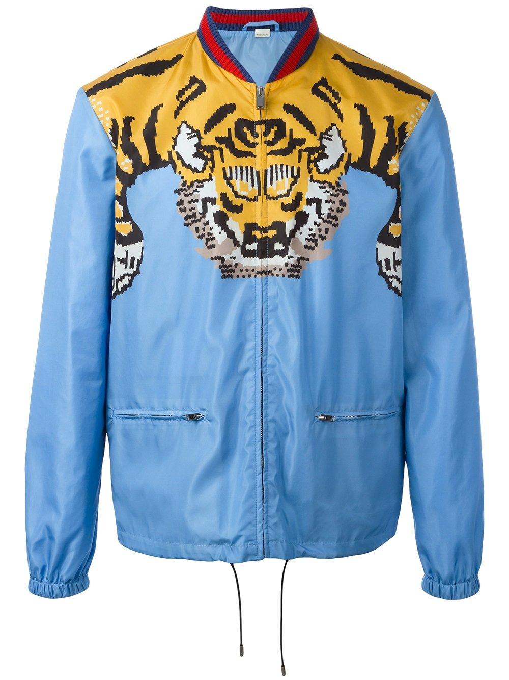 Forenkle Søgemaskine markedsføring hav det sjovt Gucci Synthetic Tiger Print Bomber Jacket in Light Blue (Blue) for Men -  Lyst